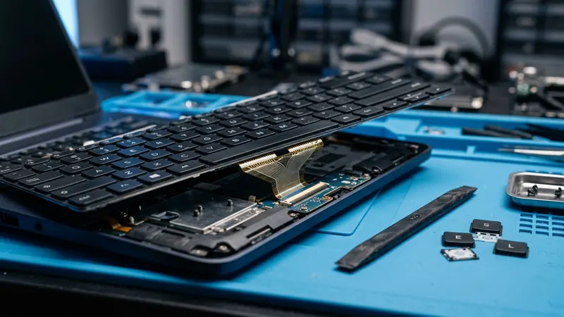 Laptop billentyűzet cseréje nyitott gépen