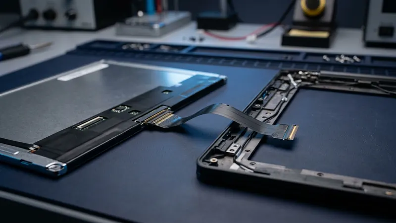 Laptop kijelzőpanel cseréje, kijelzőkábel csatlakoztatása